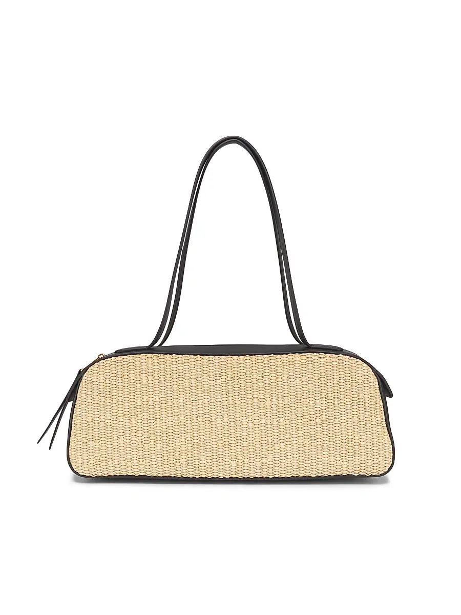 Khaite Women's Simona Woven Shoulder Bag - Black Natural | Image 1 Khaite Women's Simona Woven Shoulder Bag - Black Natural | Image 1