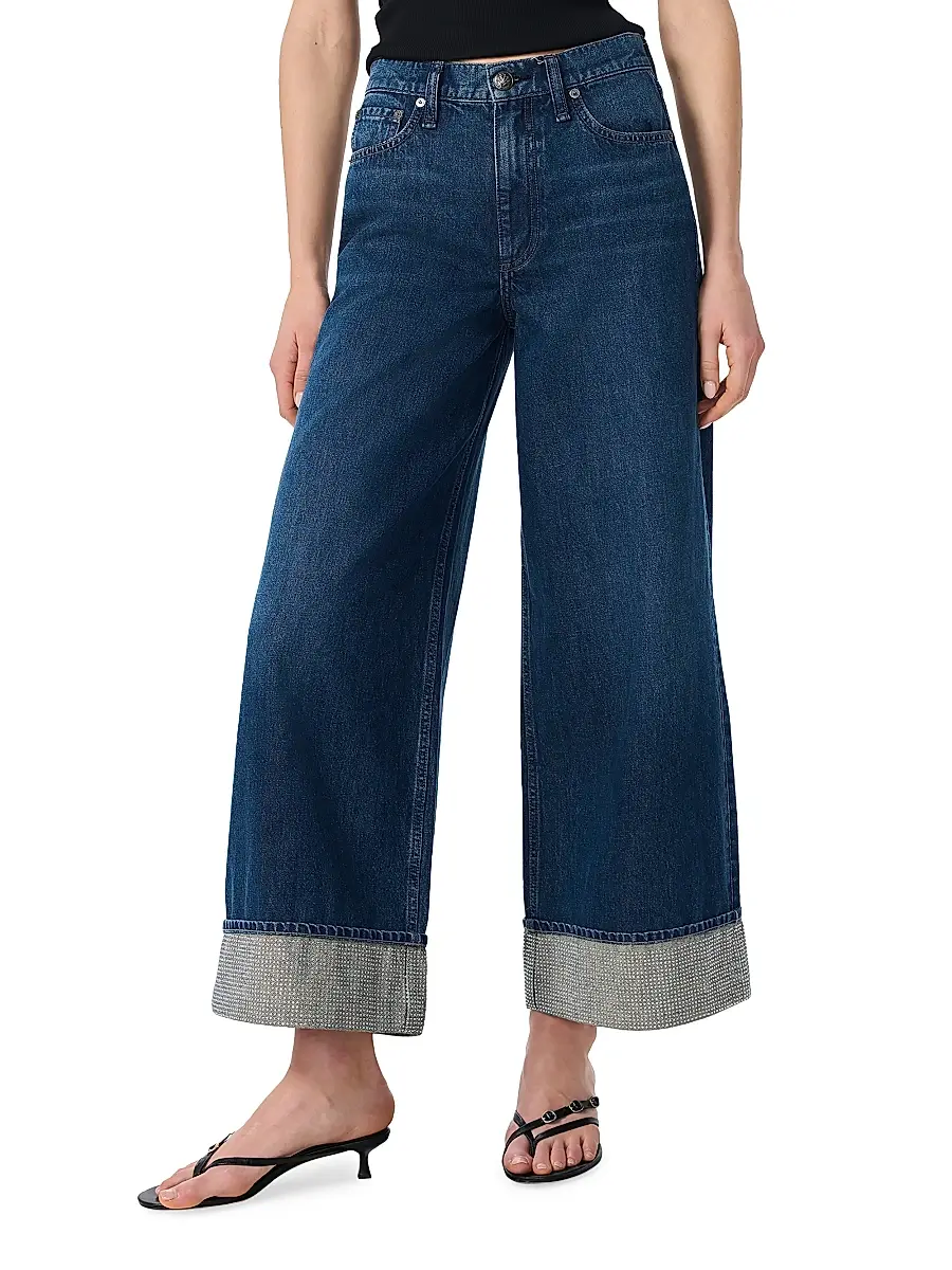 rag & bone Women's Sofie High-Rise Cuffed Wide-Leg Jeans | Thumbnail 3 rag & bone Women's Sofie High-Rise Cuffed Wide-Leg Jeans | Thumbnail 3