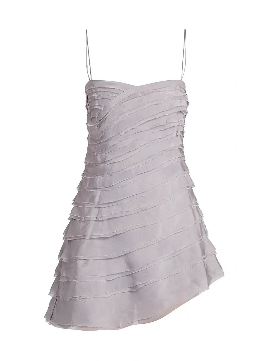 AMUR Women's Yealana Asymmetrical Minidress - Storm | Image 1 AMUR Women's Yealana Asymmetrical Minidress - Storm | Image 1