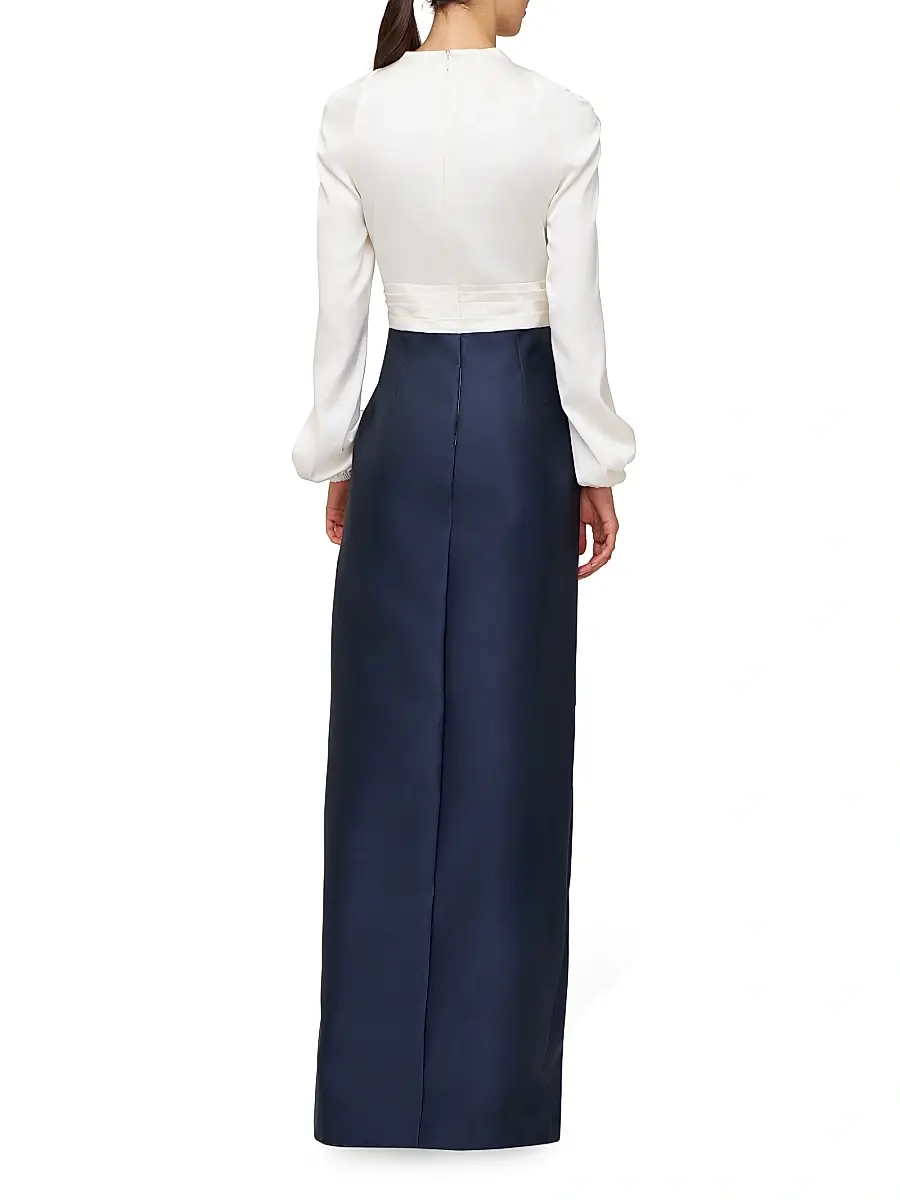 Kay Unger Women's Bianca Faux-Wrap Walk-Thru Gown | Thumbnail 4