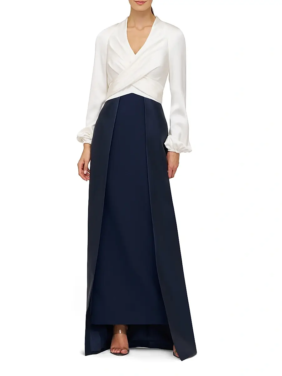 Kay Unger Women's Bianca Faux-Wrap Walk-Thru Gown | Thumbnail 5