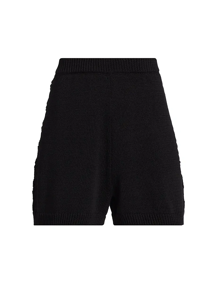 Loulou de Saison Women's Andel Knitted Shorts - Black | Image 1 Loulou de Saison Women's Andel Knitted Shorts - Black | Image 1