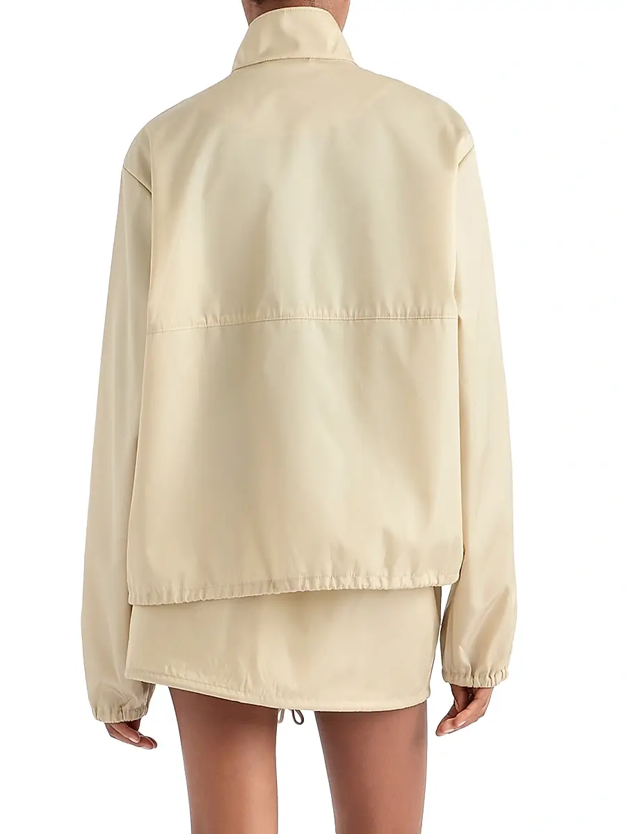 Prada Women's Re-Nylon Blouson Jacket - Beige Khaki | Thumbnail 4 Prada Women's Re-Nylon Blouson Jacket - Beige Khaki | Thumbnail 4