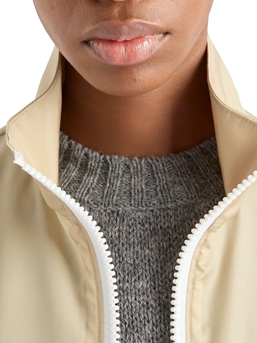 Prada Women's Re-Nylon Blouson Jacket - Beige Khaki | Thumbnail 5 Prada Women's Re-Nylon Blouson Jacket - Beige Khaki | Thumbnail 5