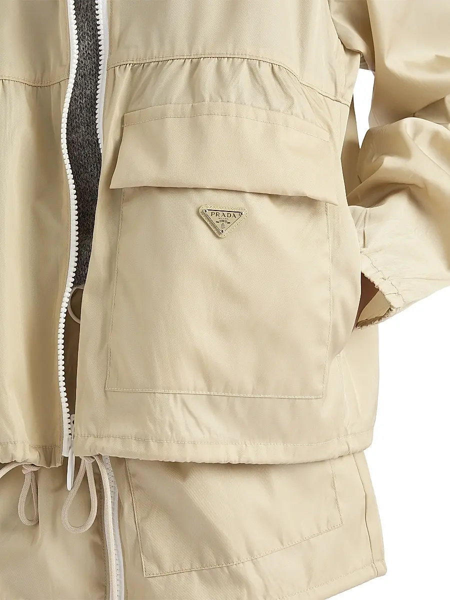 Prada Women's Re-Nylon Blouson Jacket - Beige Khaki | Thumbnail 6 Prada Women's Re-Nylon Blouson Jacket - Beige Khaki | Thumbnail 6