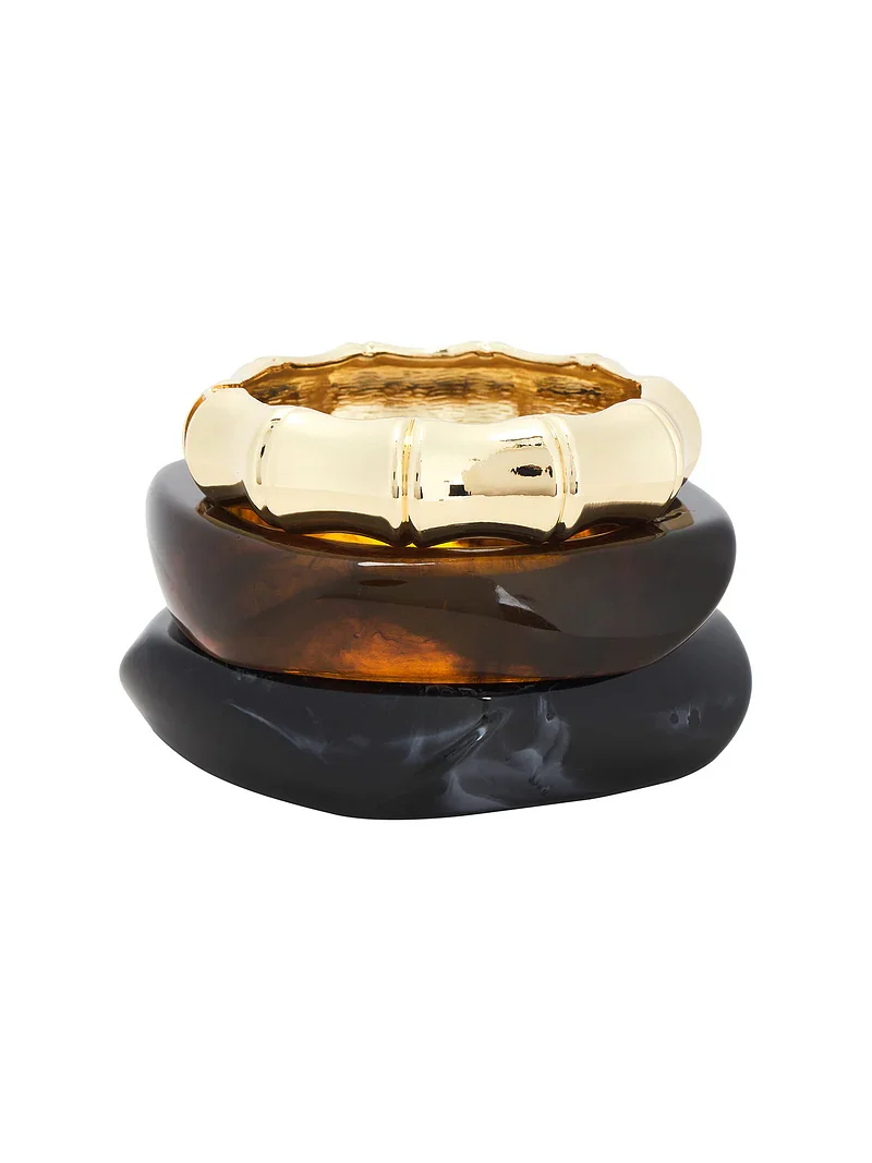 Resin & Gold Bangles Set Of 3 Resin & Gold Bangles Set Of 3