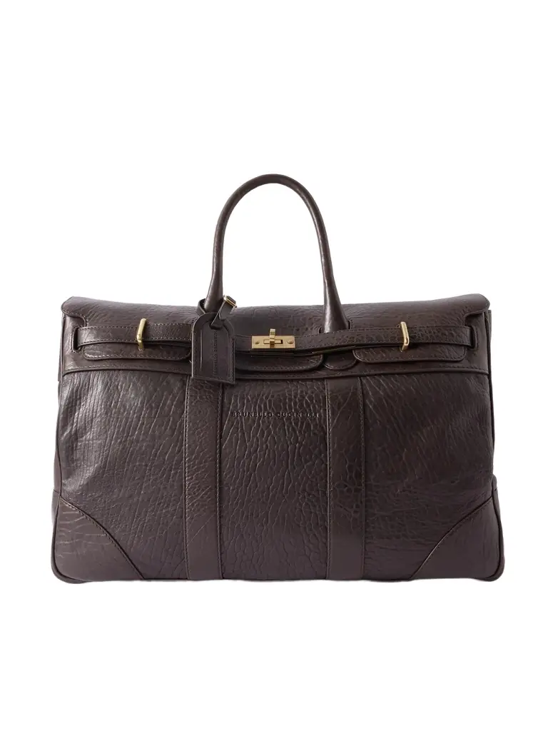 Brunello Cucinelli Panelled Full-Grain Leather Weekend Bag - Men | Image 1 Brunello Cucinelli Panelled Full-Grain Leather Weekend Bag - Men | Image 1