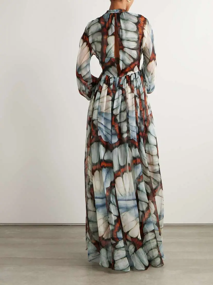 Oscar de la Renta Printed Silk-chiffon Gown | Thumbnail 3 Oscar de la Renta Printed Silk-chiffon Gown | Thumbnail 3