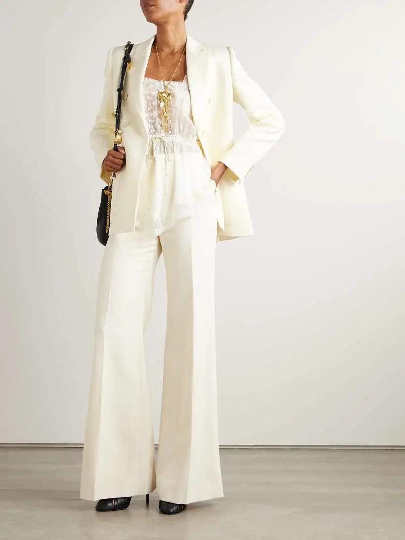 Chloé Lace-trimmed Silk-charmeuse Top | Thumbnail 2
