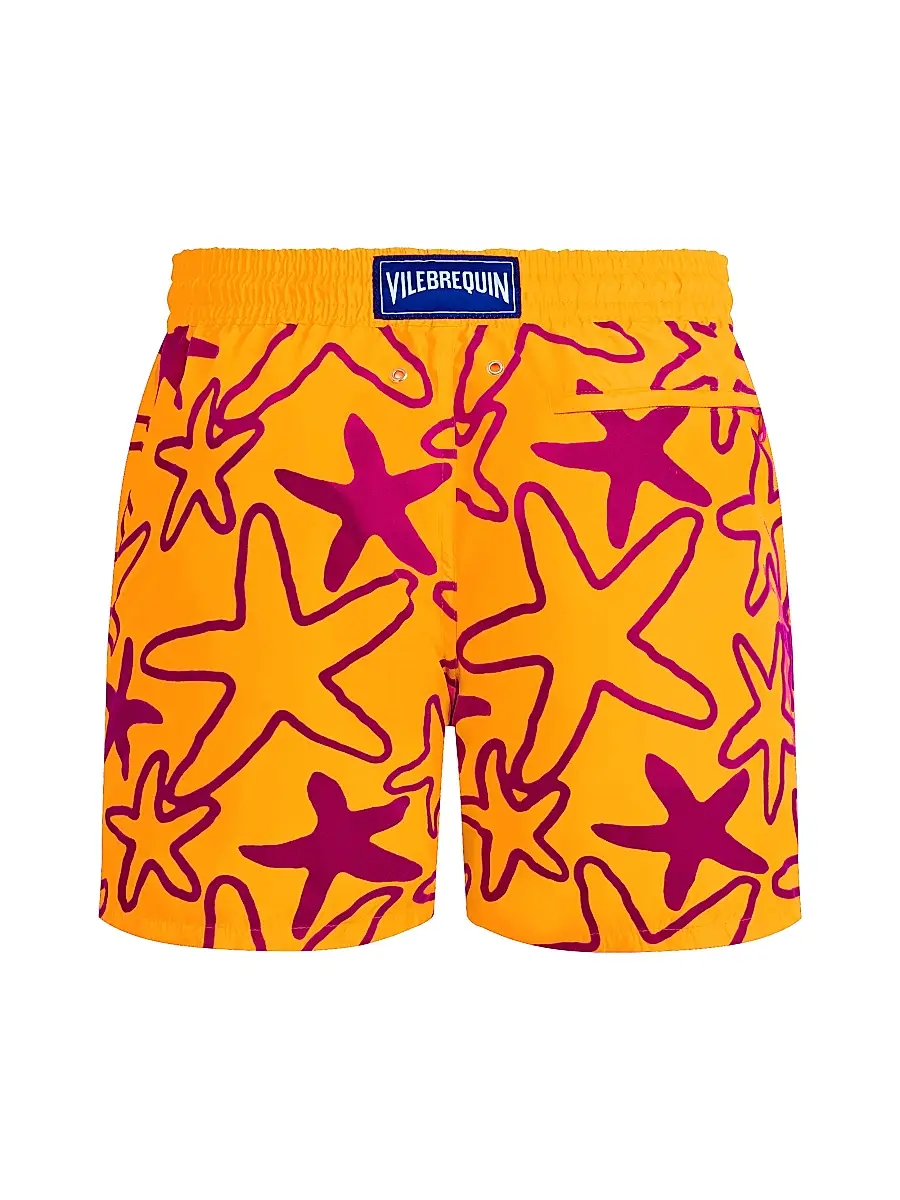 Vilebrequin Men's Starlettes Packable Flocked Swim Trunks | Thumbnail 2