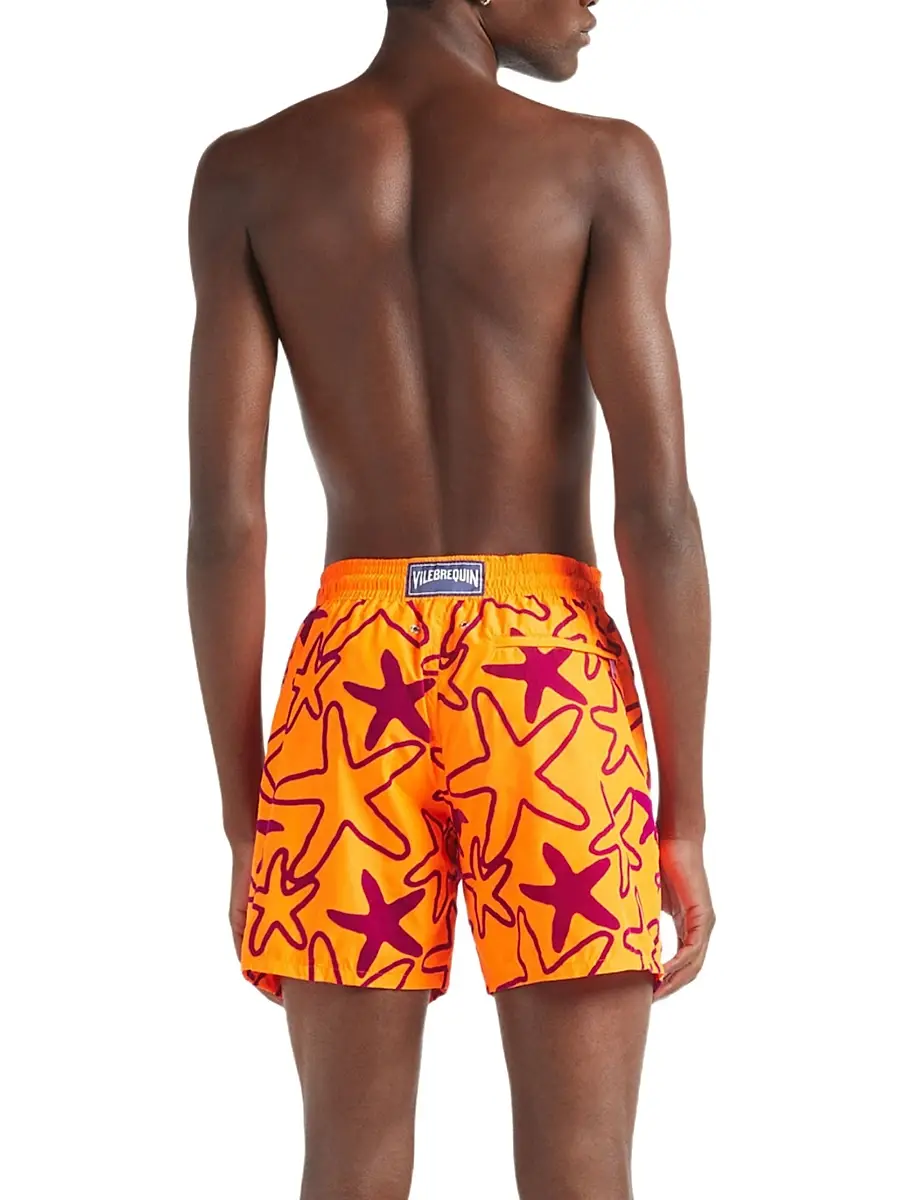 Vilebrequin Men's Starlettes Packable Flocked Swim Trunks | Thumbnail 4