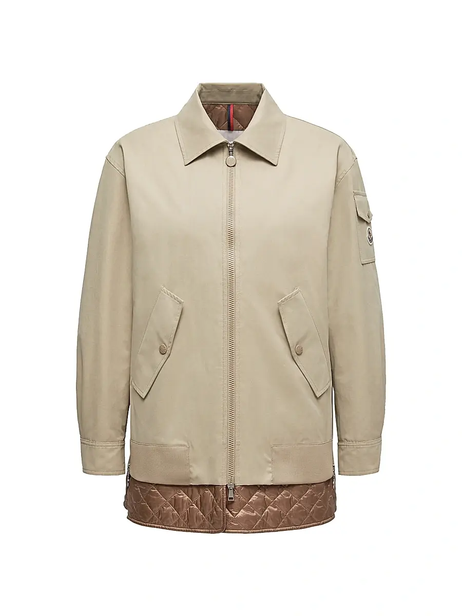 Moncler Women's Felci Down-Filled Shacket - Gray Beige | Image 1 Moncler Women's Felci Down-Filled Shacket - Gray Beige | Image 1