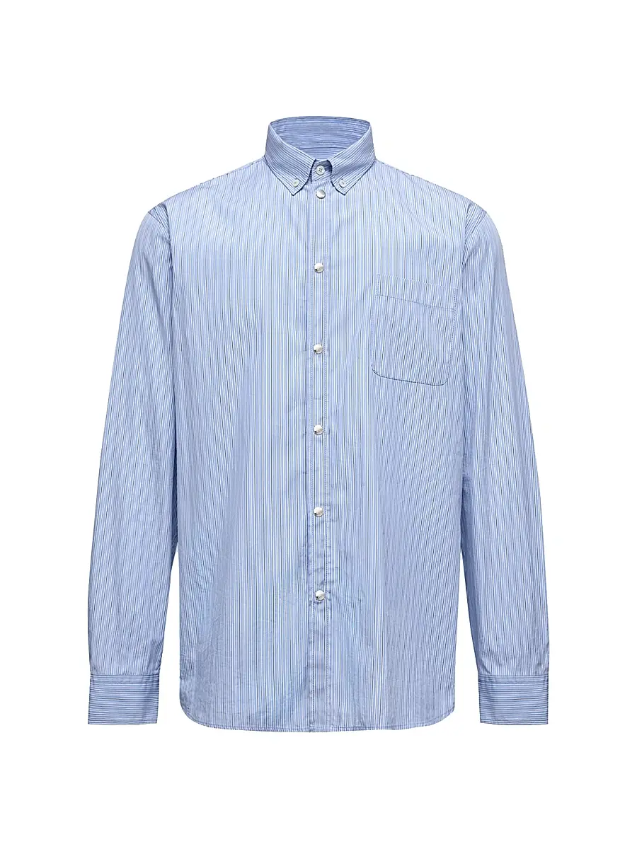 Moncler Men's Shirt in Oxford Cotton - Light Blue | Image 1 Moncler Men's Shirt in Oxford Cotton - Light Blue | Image 1