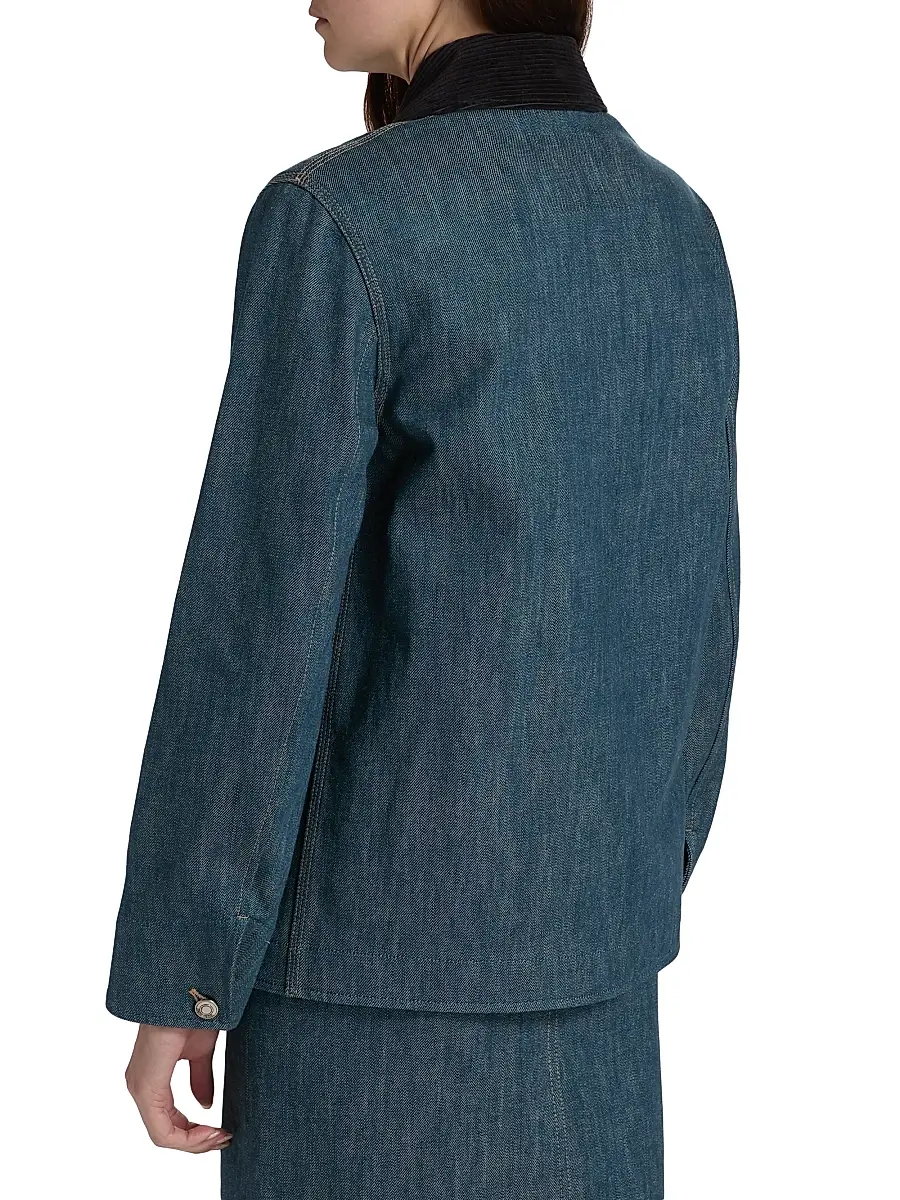Loro Piana Women's Dean Denim Field Jacket - Blue Spirulina | Thumbnail 5