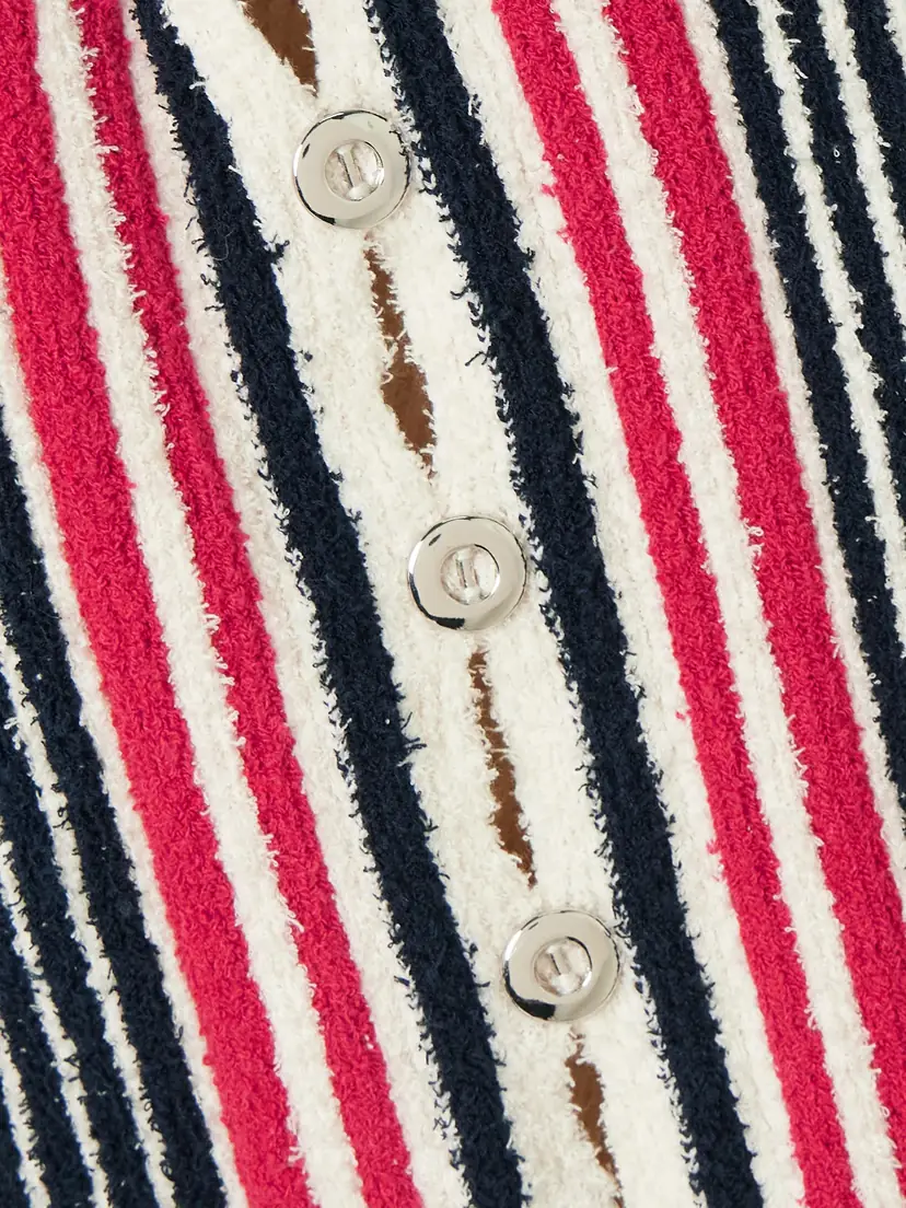 Rabanne Button-embellished Striped Cotton-blend Chenille Sweater | Thumbnail 4 Rabanne Button-embellished Striped Cotton-blend Chenille Sweater | Thumbnail 4