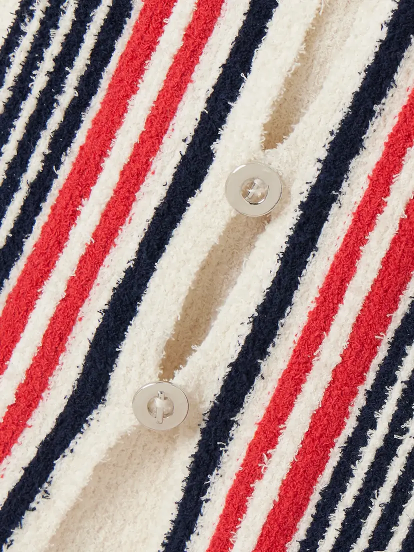 Rabanne Button-embellished Striped Cotton-blend Chenille Midi Skirt | Thumbnail 4