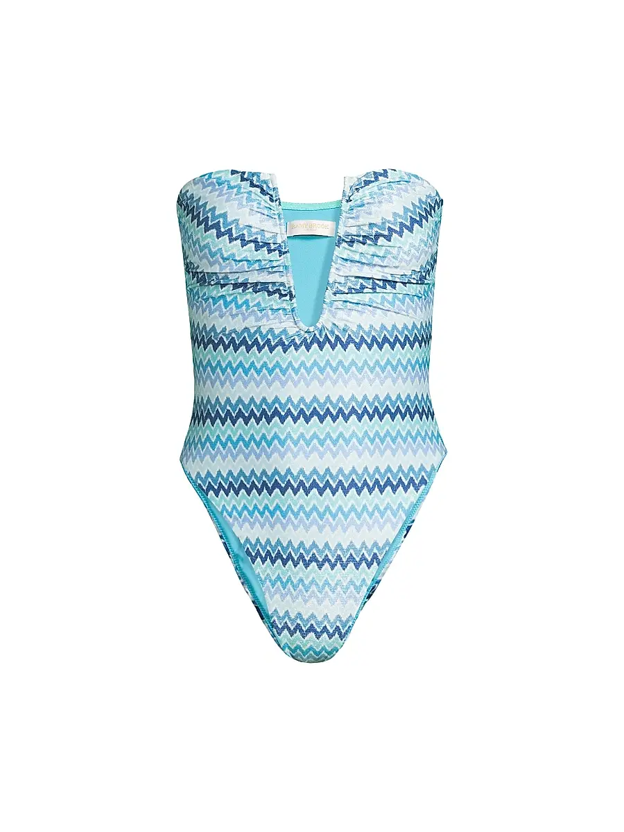 Ramy Brook Women's Chevron Bianka Lurex One-Piece Swimsuit