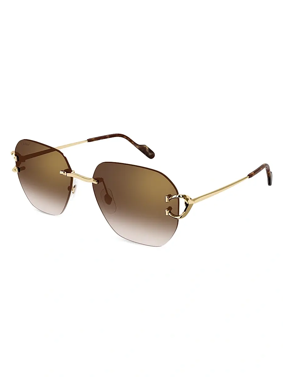 Cartier Men's C Décor 58MM 24k Gold-Plated Sunglasses - Gold | Thumbnail 2 Cartier Men's C Décor 58MM 24k Gold-Plated Sunglasses - Gold | Thumbnail 2