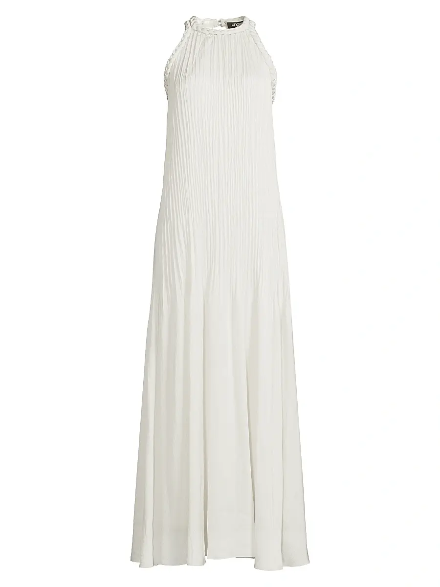 Ungaro Women's Eva Pleated Satin Maxi Dress