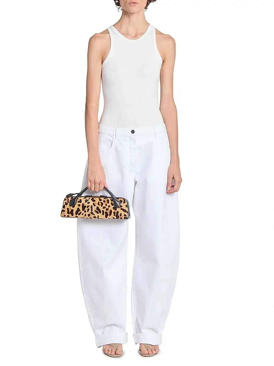 Alaïa Women's Teckel Leopard Suede Clutch - Brun Sepia | Thumbnail 2 Alaïa Women's Teckel Leopard Suede Clutch - Brun Sepia | Thumbnail 2