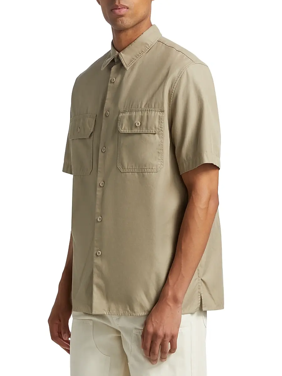 Nili Lotan Men's Short-Sleeve Double-Pocket Shirt | Thumbnail 4 Nili Lotan Men's Short-Sleeve Double-Pocket Shirt | Thumbnail 4