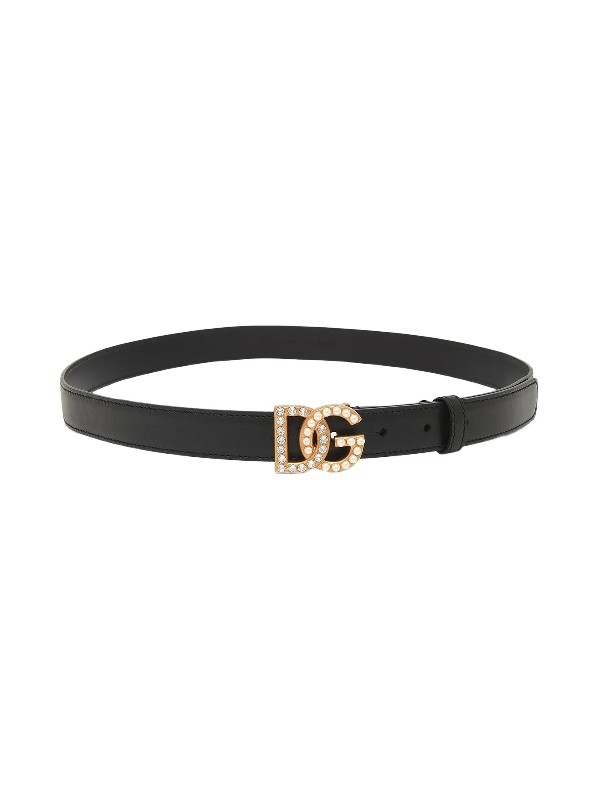 Dolce & Gabbana Women's Leather Logo Buckle Belt