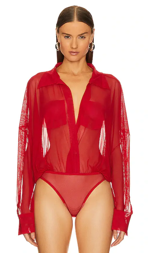 Norma Kamali Super Oversized Shirt Bodysuit | Thumbnail 2 Norma Kamali Super Oversized Shirt Bodysuit | Thumbnail 2