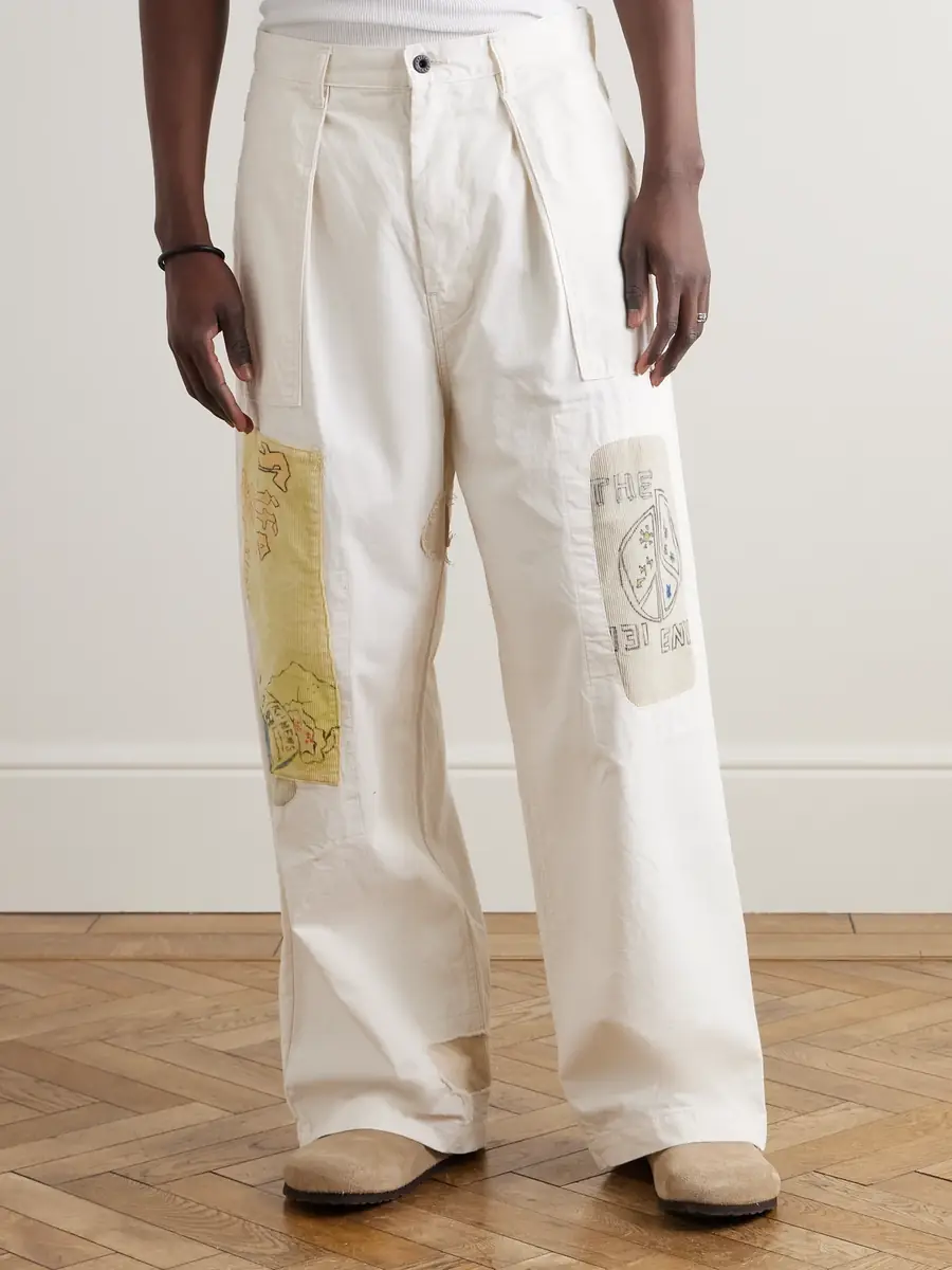 KAPITAL Fatigue Wide-Leg Patchwork Cotton-Twill Trousers - Men | Thumbnail 3 KAPITAL Fatigue Wide-Leg Patchwork Cotton-Twill Trousers - Men | Thumbnail 3