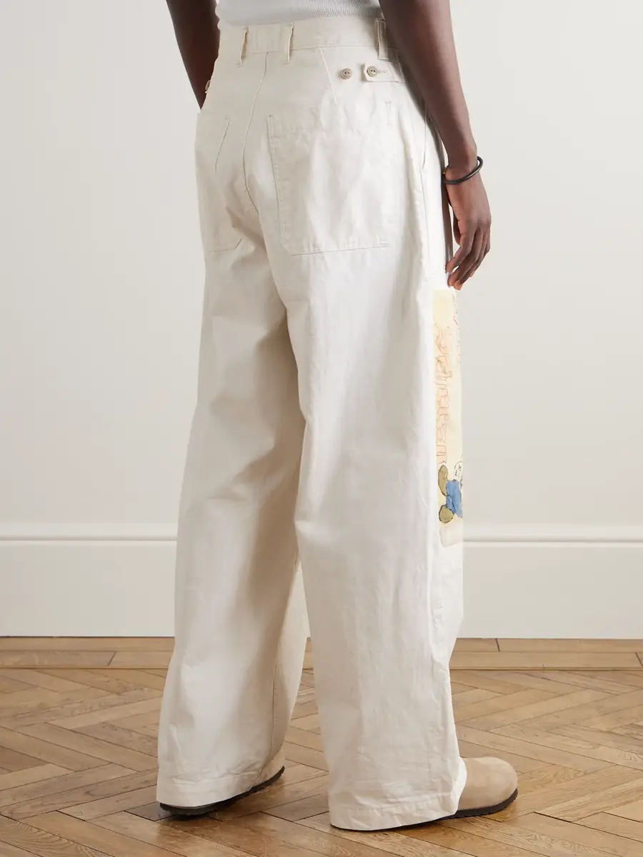 KAPITAL Fatigue Wide-Leg Patchwork Cotton-Twill Trousers - Men | Thumbnail 4 KAPITAL Fatigue Wide-Leg Patchwork Cotton-Twill Trousers - Men | Thumbnail 4