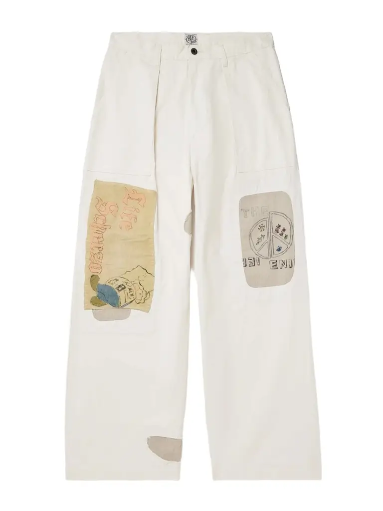 KAPITAL Fatigue Wide-Leg Patchwork Cotton-Twill Trousers - Men | Image 1 KAPITAL Fatigue Wide-Leg Patchwork Cotton-Twill Trousers - Men | Image 1