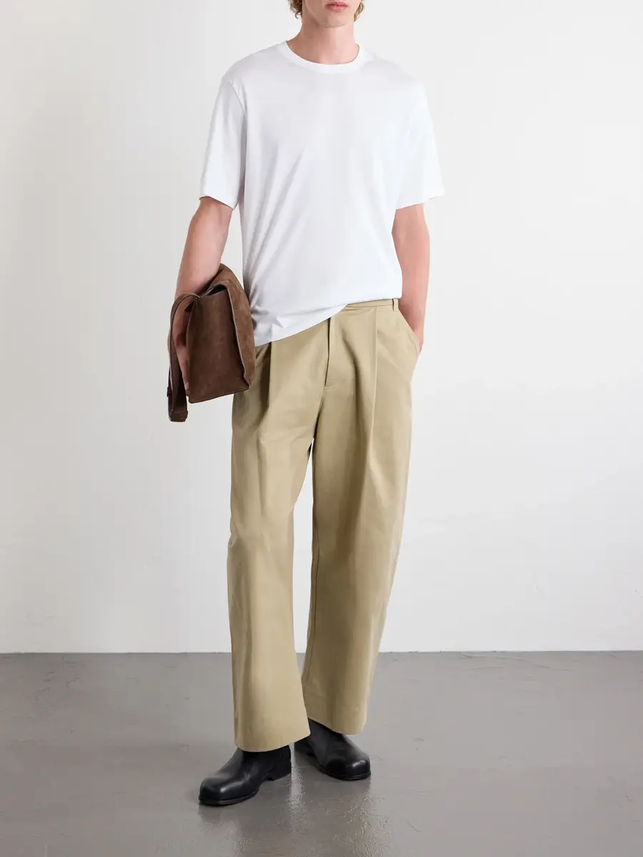 Studio Nicholson Sorte Wide-Leg Pleated Cotton-Twill Trousers - Men | Thumbnail 2 Studio Nicholson Sorte Wide-Leg Pleated Cotton-Twill Trousers - Men | Thumbnail 2