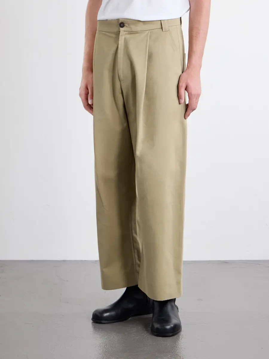 Studio Nicholson Sorte Wide-Leg Pleated Cotton-Twill Trousers - Men | Thumbnail 3 Studio Nicholson Sorte Wide-Leg Pleated Cotton-Twill Trousers - Men | Thumbnail 3