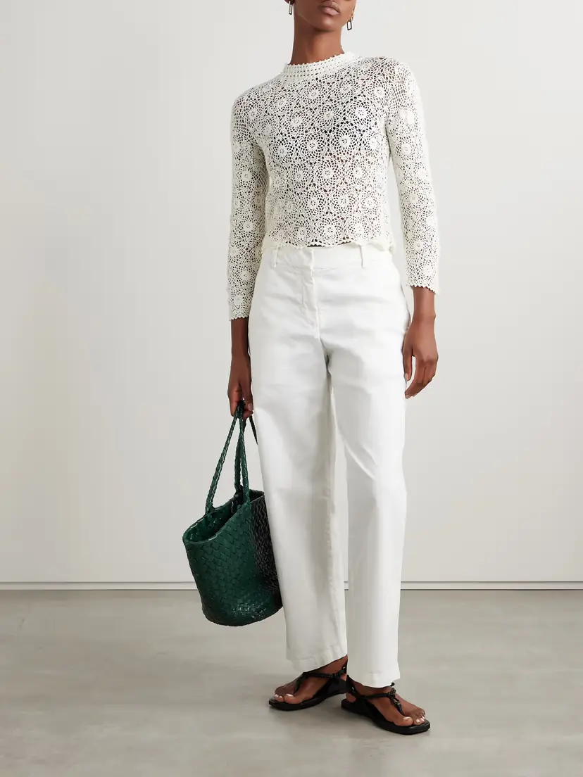Nili Lotan Gibson Crocheted Cotton Top | Thumbnail 2 Nili Lotan Gibson Crocheted Cotton Top | Thumbnail 2