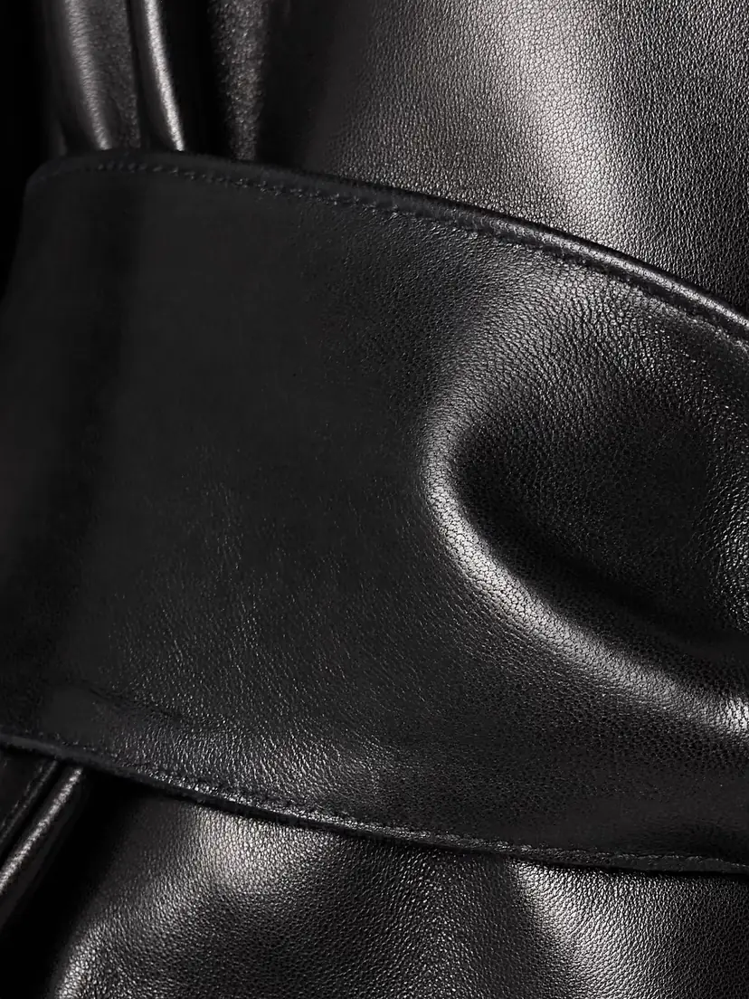 Khaite Edith Asymmetric Belted Leather Jacket | Thumbnail 4