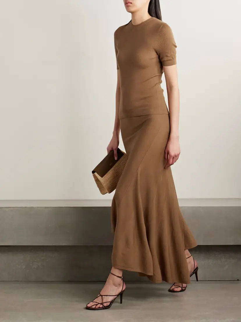 Khaite Asymmetric Wool-blend Midi Skirt | Thumbnail 2