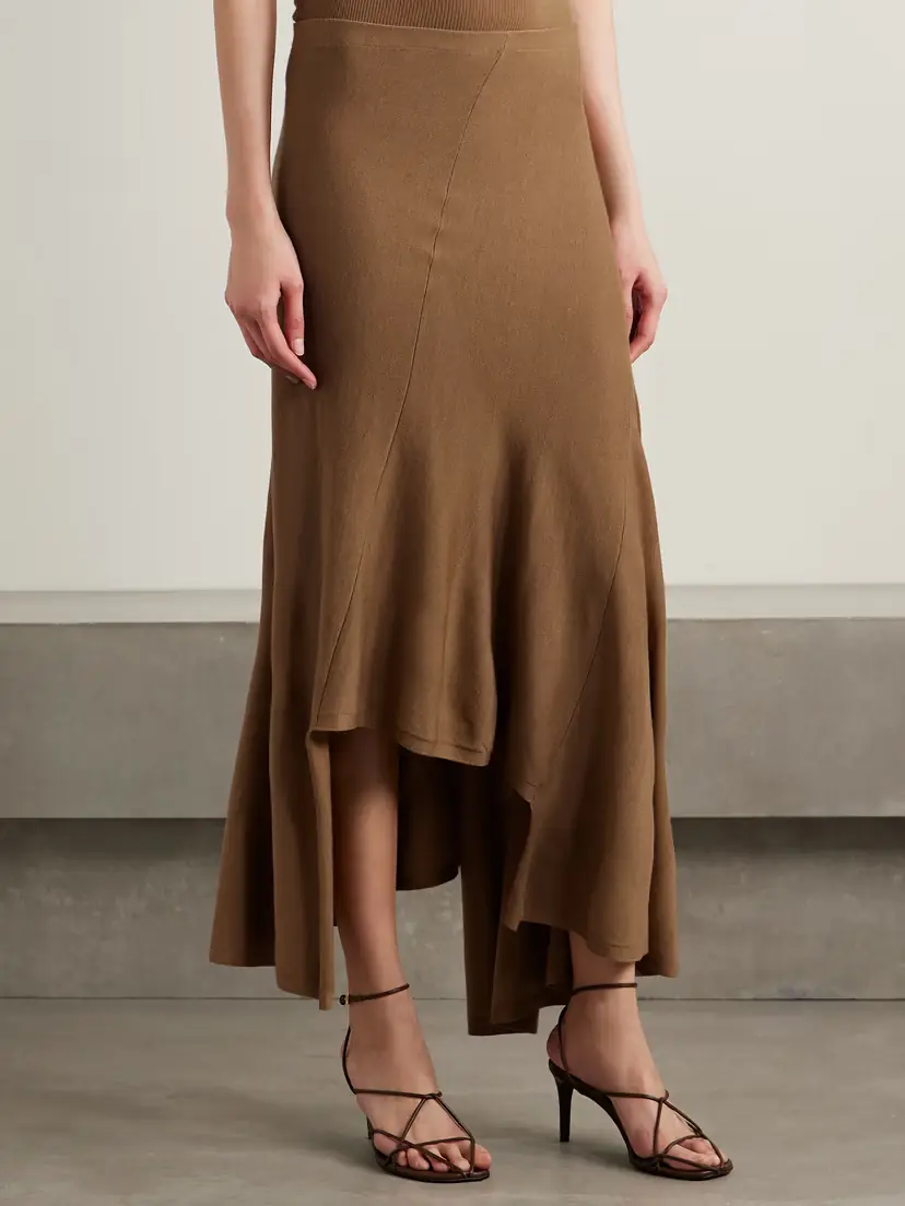Khaite Asymmetric Wool-blend Midi Skirt | Thumbnail 3