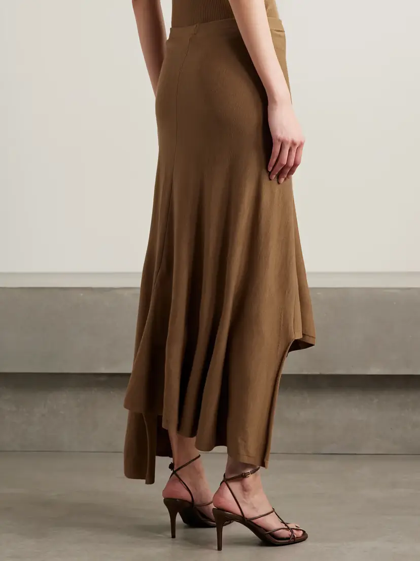 Khaite Asymmetric Wool-blend Midi Skirt | Thumbnail 4