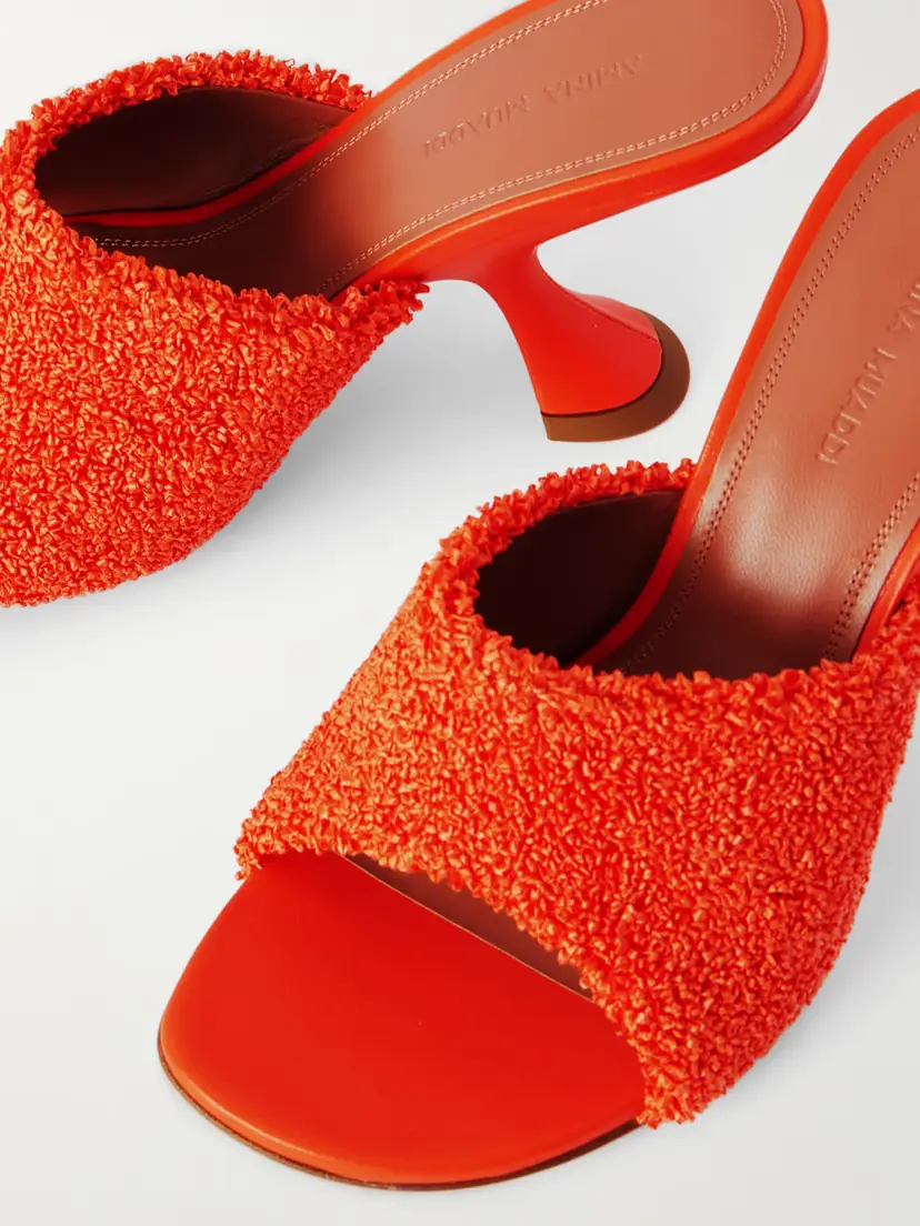 Amina Muaddi Taylor Leather-trimmed Raffia Mules | Thumbnail 4 Amina Muaddi Taylor Leather-trimmed Raffia Mules | Thumbnail 4