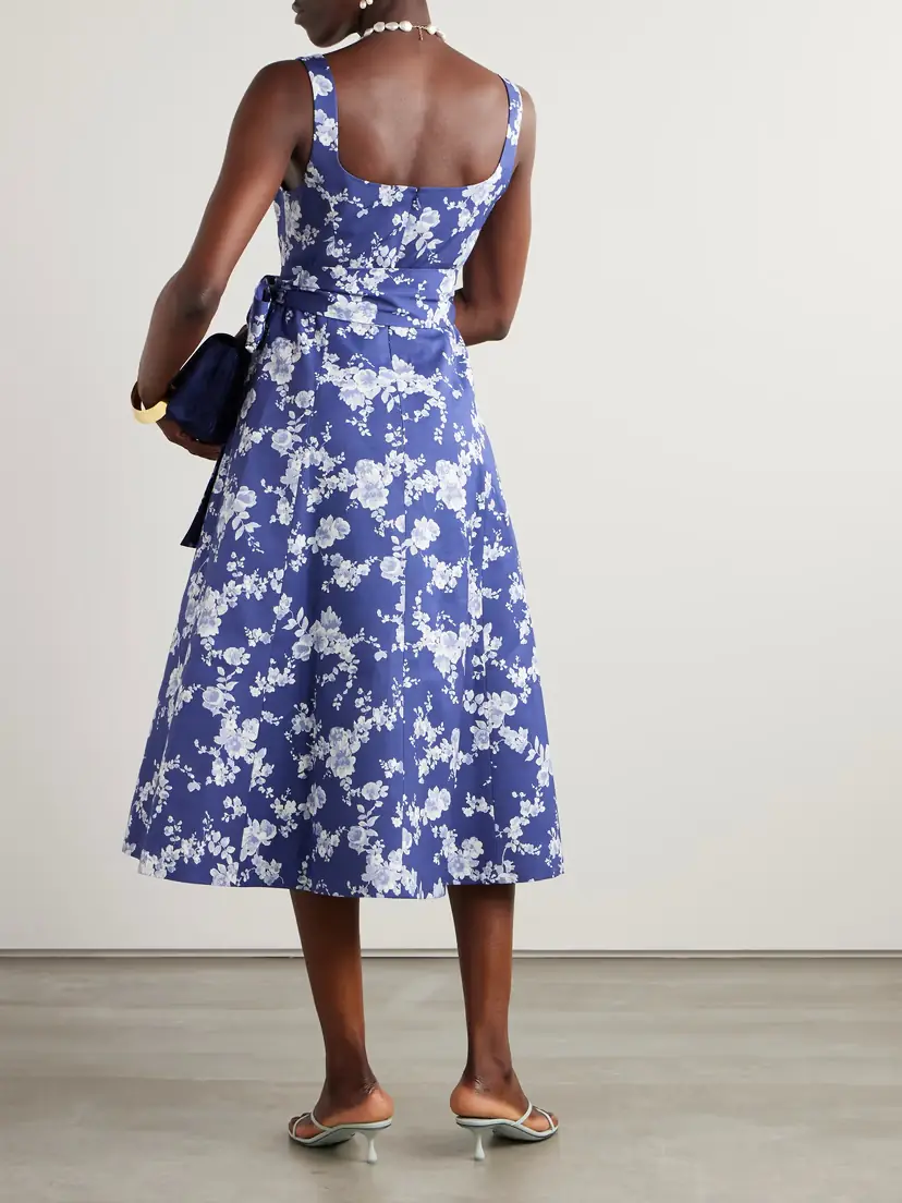 Carolina Herrera Belted Floral-print Faille Midi Dress | Thumbnail 3
