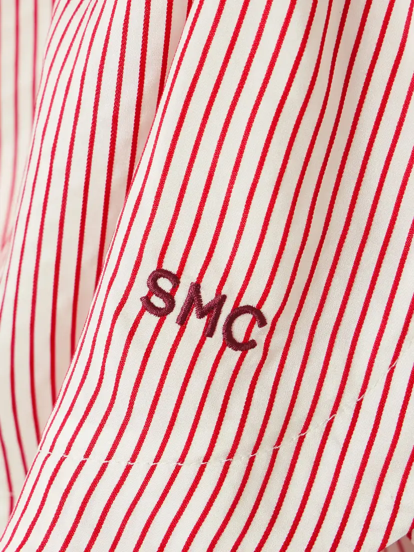 Stella McCartney Embroidered Striped Organic Silk Shorts | Thumbnail 4 Stella McCartney Embroidered Striped Organic Silk Shorts | Thumbnail 4