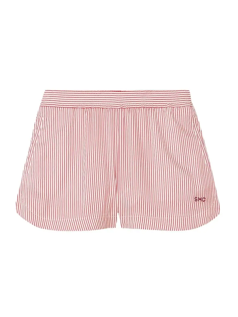 Stella McCartney Embroidered Striped Organic Silk Shorts