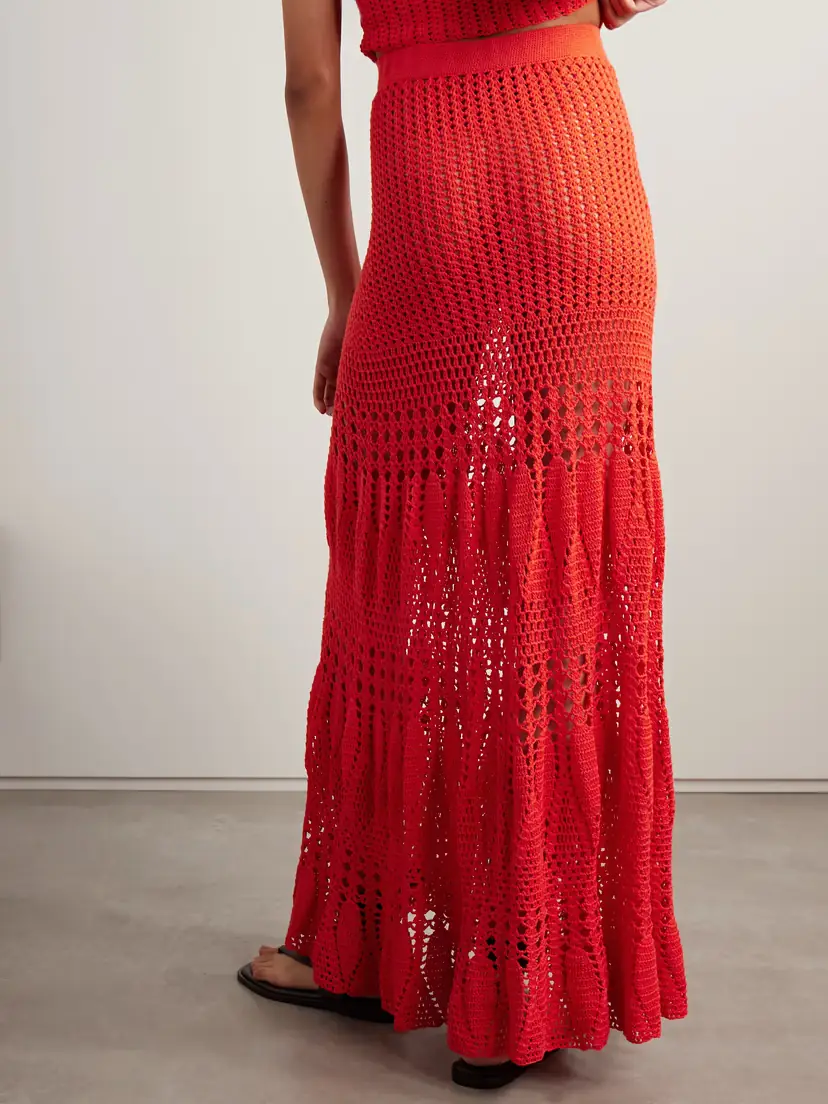 ESCVDO Reflejo Crocheted Cotton Maxi Skirt | Thumbnail 3