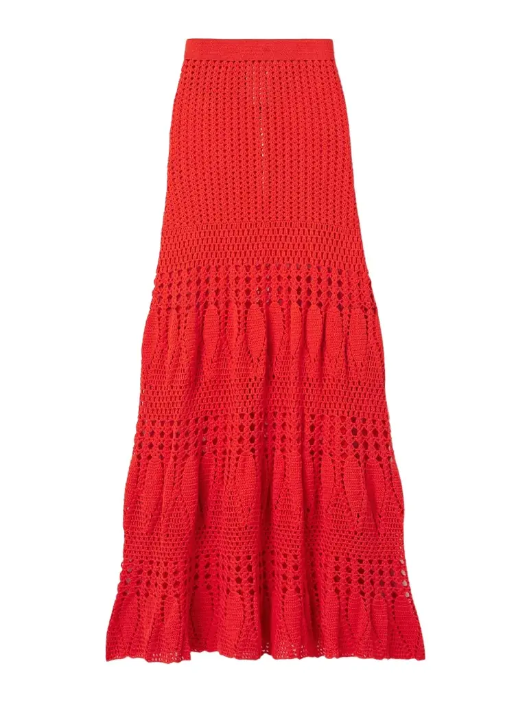 Reflejo Crocheted Cotton Maxi Skirt