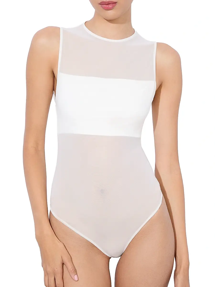 Alice + Olivia Women's Bandeau Sleeveless Mesh Bodysuit | Thumbnail 3 Alice + Olivia Women's Bandeau Sleeveless Mesh Bodysuit | Thumbnail 3