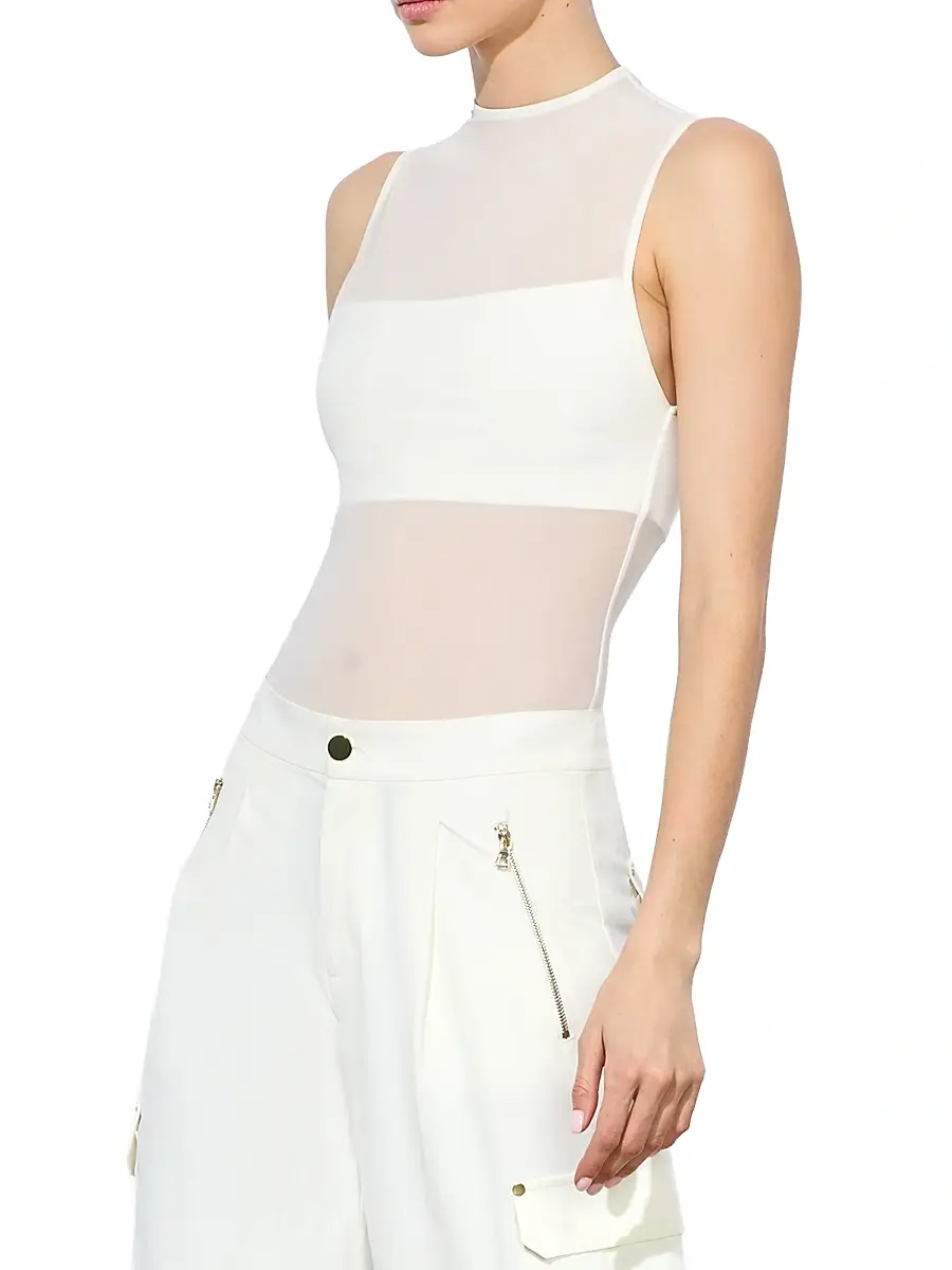 Alice + Olivia Women's Bandeau Sleeveless Mesh Bodysuit | Thumbnail 4 Alice + Olivia Women's Bandeau Sleeveless Mesh Bodysuit | Thumbnail 4