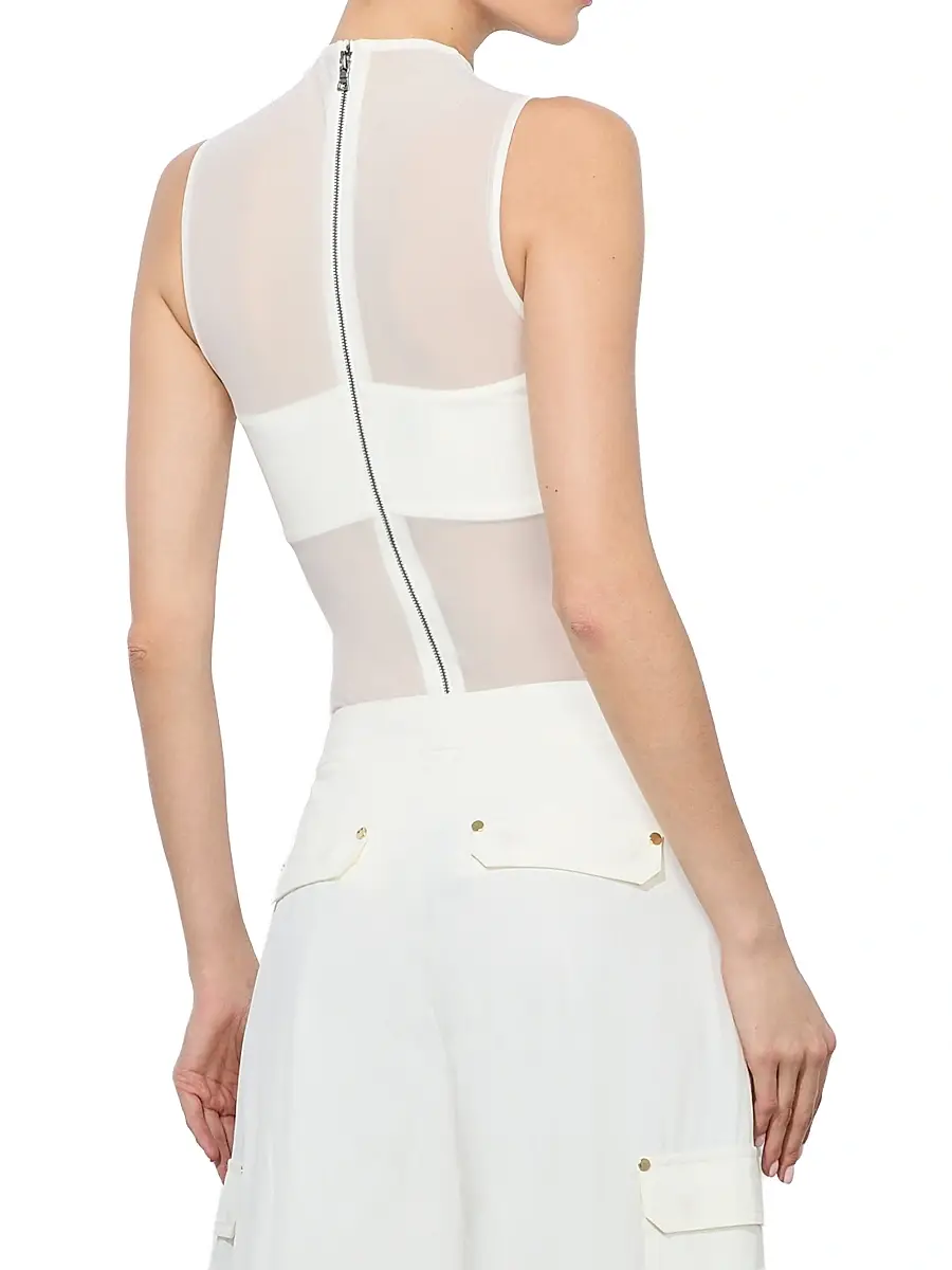 Alice + Olivia Women's Bandeau Sleeveless Mesh Bodysuit | Thumbnail 5 Alice + Olivia Women's Bandeau Sleeveless Mesh Bodysuit | Thumbnail 5