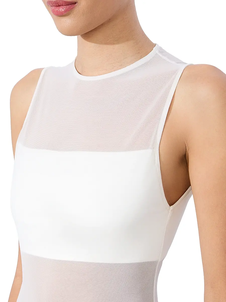 Alice + Olivia Women's Bandeau Sleeveless Mesh Bodysuit | Thumbnail 6 Alice + Olivia Women's Bandeau Sleeveless Mesh Bodysuit | Thumbnail 6