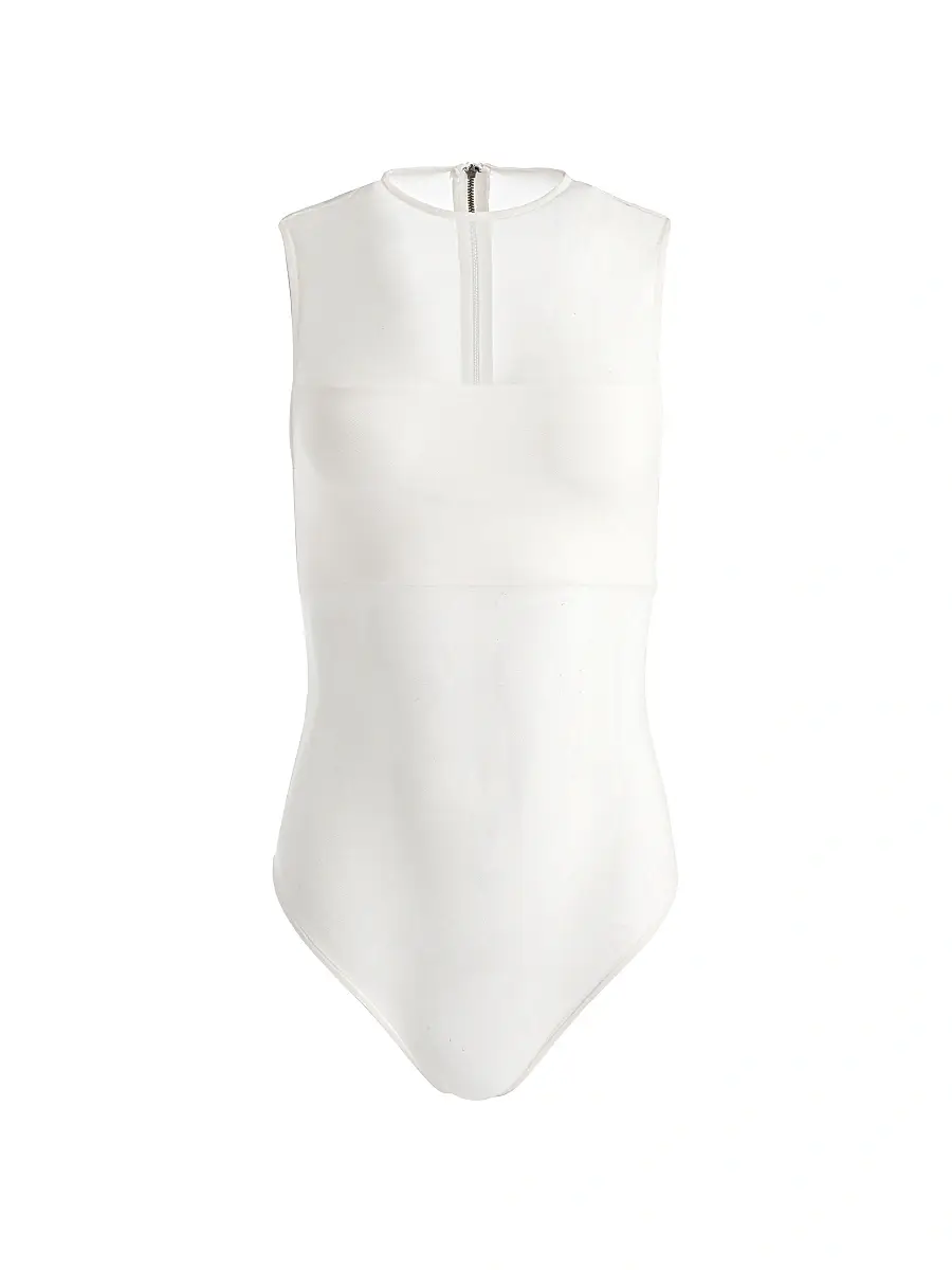 Alice + Olivia Women's Bandeau Sleeveless Mesh Bodysuit