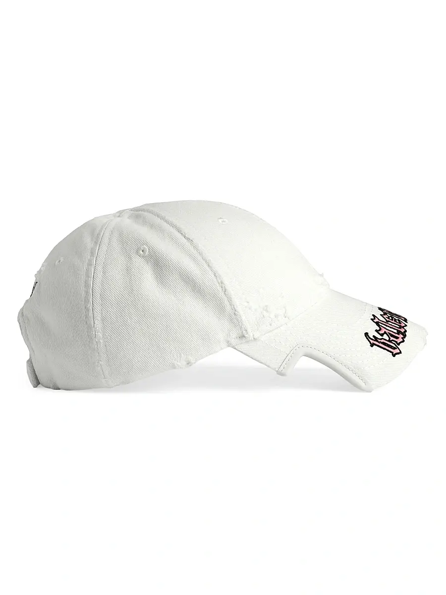 Balenciaga Women's Blackletter Script Cap - Dirty White | Thumbnail 3 Balenciaga Women's Blackletter Script Cap - Dirty White | Thumbnail 3