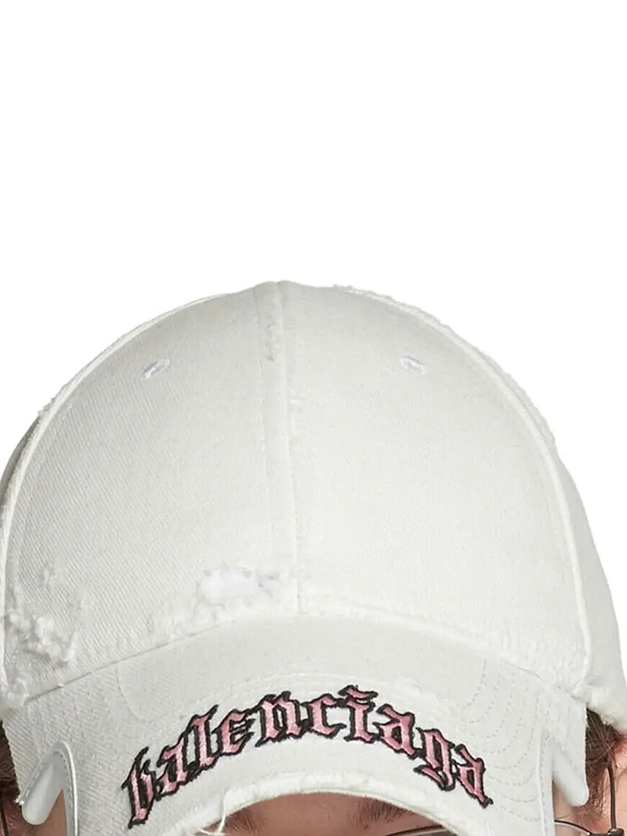 Balenciaga Women's Blackletter Script Cap - Dirty White | Thumbnail 5 Balenciaga Women's Blackletter Script Cap - Dirty White | Thumbnail 5